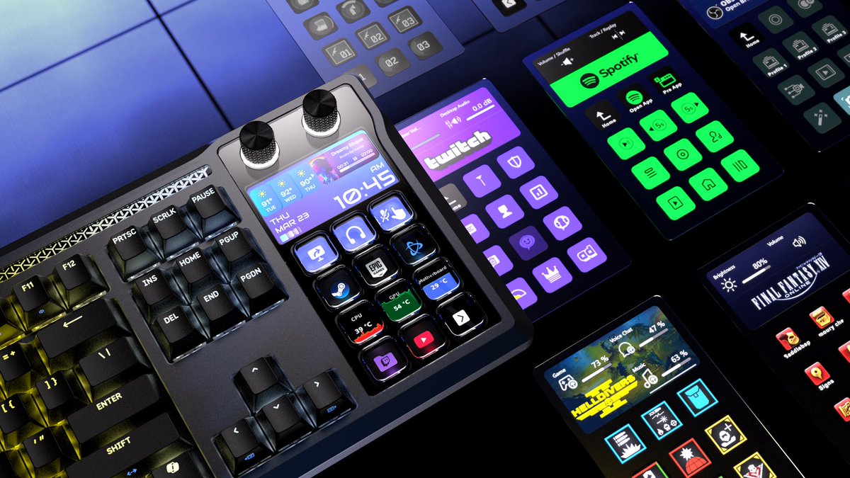 MLozada's tweet image. 🚀 Creators, @elgato joined forces with @CORSAIR to bring Stream Deck magic straight into a pro-grade keyboard! 🤯

Meet the GALLEON 100 SD – your ultimate command hub with built-in LCD keys, dials, and endless multi-actions for streaming, gaming, and productivity domination.