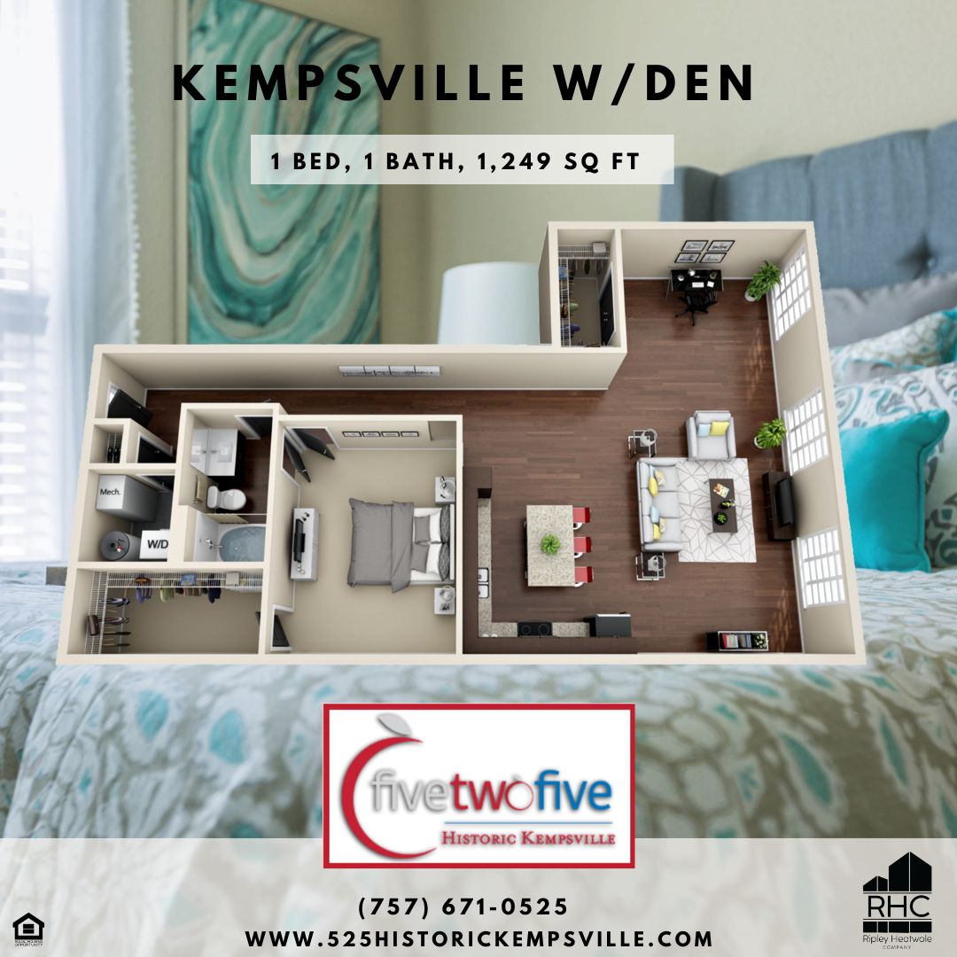 525vb's tweet image. Still working from your dining room table? It’s time for an upgrade. Our Kempsville w/Den floor plan is coming available February 14th. With a massive 1,249 Sq Ft and a dedicated den, you’ll finally have the office space you deserve. (757) 671-0525 | 525historickempsville.com