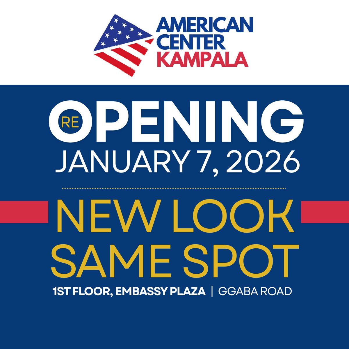 USEmbassyUganda's tweet image. The #AmericanCenterKampala is back! Now open to the public, the Center connects Ugandans to American excellence in education, technology, and more!  It offers a library, computer lab, 3D printing, free Wi-Fi, and programs that promote learning, innovation, and dialogue. The…