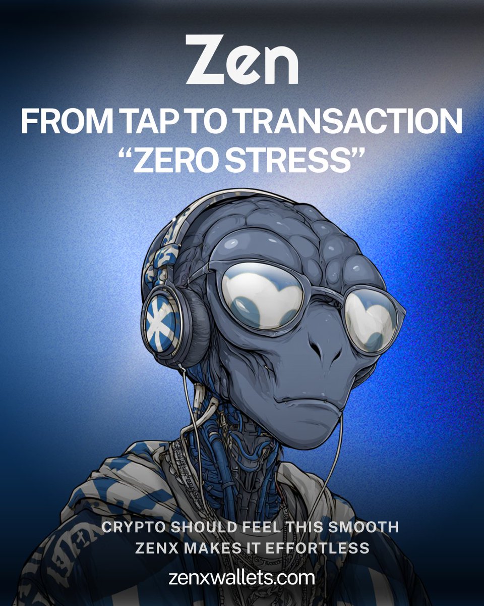 ZenWalletapp's tweet photo. From tap to transaction — ZERO STRESS ⚡
Crypto should feel calm, smooth, and effortless — not complicated.

With ZENX Wallets, you experience:
✔️ Lightning-fast transactions
✔️ Secure & non-custodial storage
✔️ A clean, stress-free crypto experience

No delays. No confusion. Just pure Zen 🧘‍♂️
Take control of your digital assets the smart way.

🌐 Start your stress-free crypto journey today
👉 https://t.co/eq9zP4i6CE

#ZenxWallets #CryptoWallet #CryptoApp #Web3Wallet #BlockchainWallet #DigitalAssets #CryptoLife #CryptoCommunity #CryptoIndia #CryptoTraders #CryptoUsers #CryptoDaily