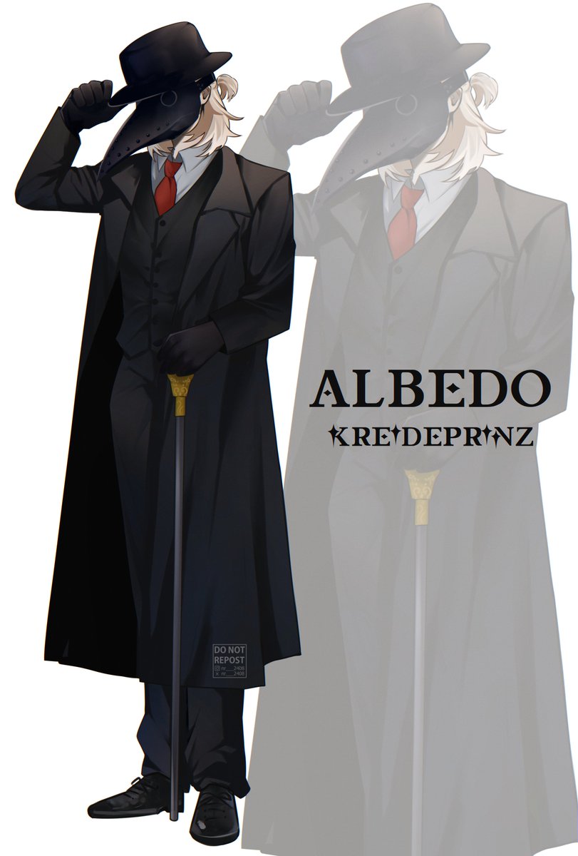 nr___2408's tweet image. Uploading this artwork again because I don't have any new artwork.

#Albedo #wanderer