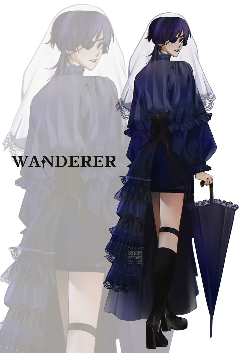 nr___2408's tweet image. Uploading this artwork again because I don't have any new artwork.

#Albedo #wanderer