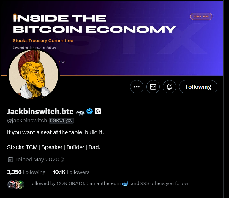 You know @stacks is about to pump when <a href="/jackbinswitch/">Jackbinswitch.btc 🦡</a> is back on his default PFP.