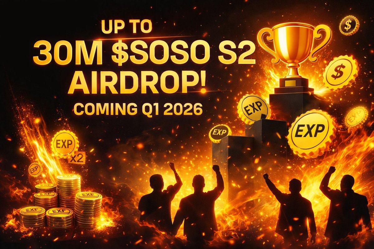 Season 2 is heating up 🔥

Up to 30M $SOSO S2 airdrop coming in Q1 2026 👀

👉 Join here: sosovalue.com/join/986KOX65

Real talk — I made ~$150 in Season 1 just by creating an account ~1 week before the snapshot 🤯

No heavy grind. No complicated steps.

Affiliate + PoW (use the app