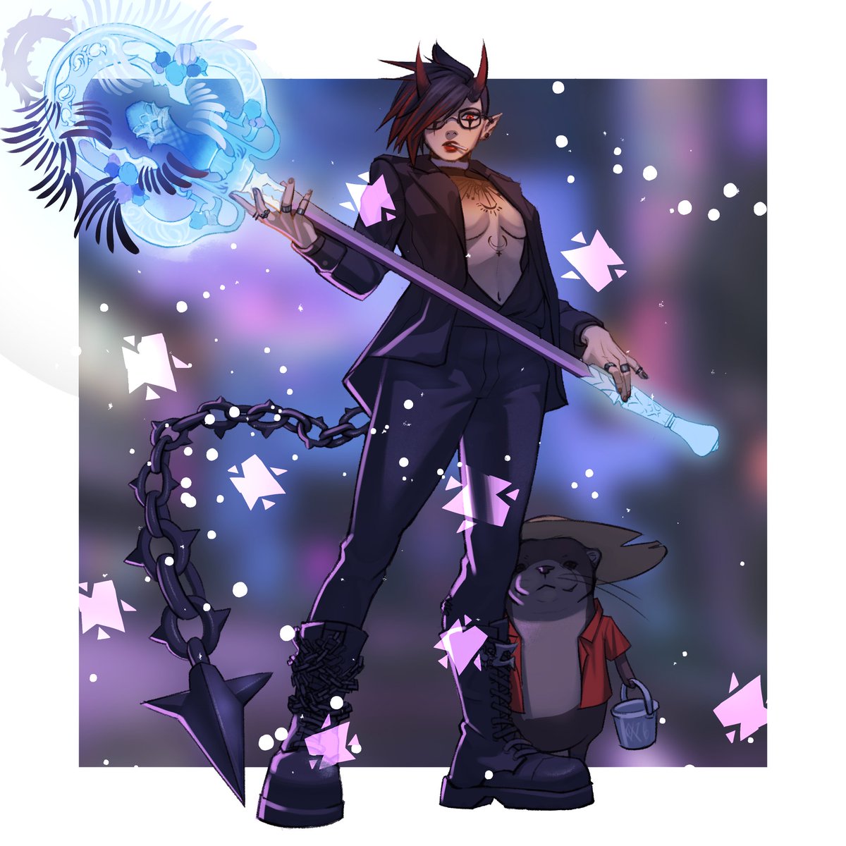 au'ra black mage for a static member who at this point is barely an au'ra... but the abroader otter is goated, i love that little guy