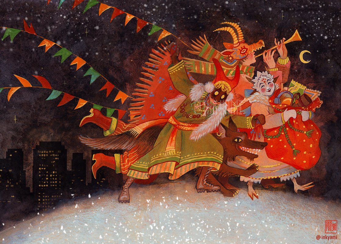 slavic_chthonic's tweet photo. Happy Christmas Eve and Koleda week!
The celebrations are "from the star til water" — starting at Orthodox Christmas Eve and ending at Baptism. 
In folk culture it's the time of fortune telling and caroling. https://t.co/T4VhqHnuQH