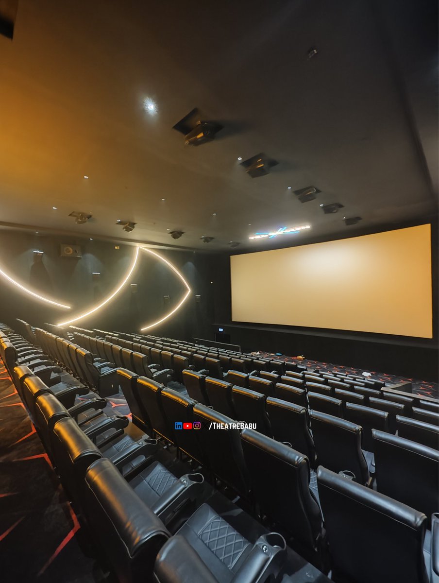 theatrebabu's tweet photo. ABR Cinemas, Vijayawada is a 4-screen multiplex opening with the movie Raja Saab. Many people have been asking me about βNeo Screen Xβ. To clarify, Neo Screen X is not a format; it is simply a name given by the theatre management to Screen 1. I liked the pitch-black auditorium, and the seating comfort is good. The auditorium is equipped with a Dolby Atmos sound system configured with 32 channels. For projection, a Christie 4K projector is used along with a Galalite screen. Overall, this screen offers a good and decent viewing experience for Vijayawada
#ABRCinemas #VijayawadaCinemas #NeoScreenX #DolbyAtmos #Christie4K #GalaliteScreen #CinemaVlog #TheatreBabu #IndianCinemas #CinemaExperience #Vijayawada #RajaSaab #TollywoodReels #CinemaReels #TheatreVlog #MovieTheatre #TheatreBabu