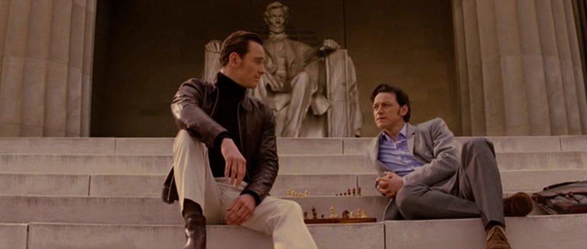 xmenarchive's tweet image. Charles and Erik playing chess over the years