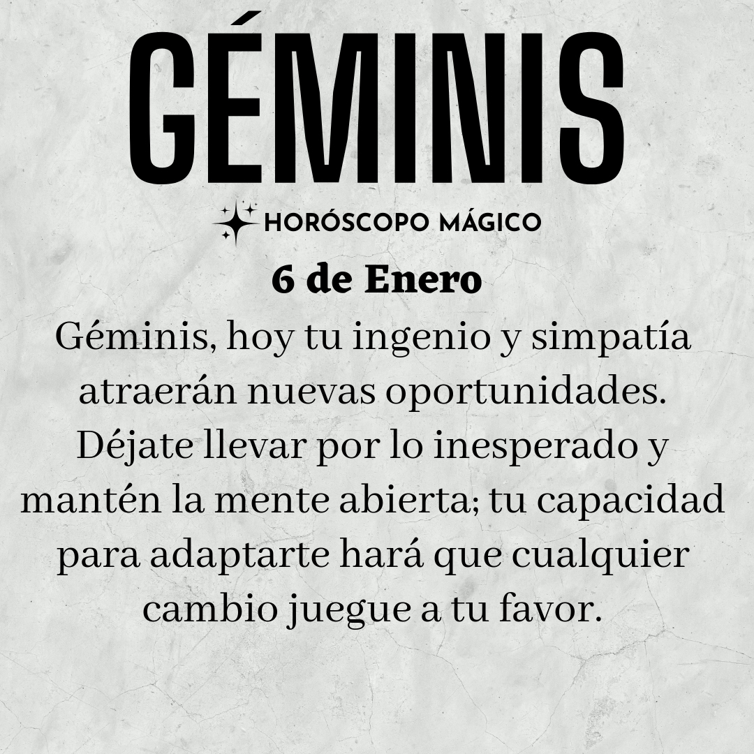 ♊ #géminis, hoy Martes 6 de Enero, ¡Hoy es el día para liberar todo tu potencial y dejarlo fluir!