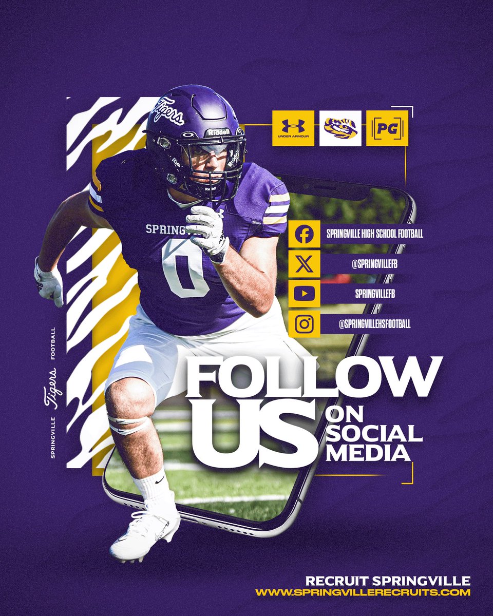 SpringvilleFB's tweet image. Keep up with all your Tiger Football news by following us on all our social media accounts!