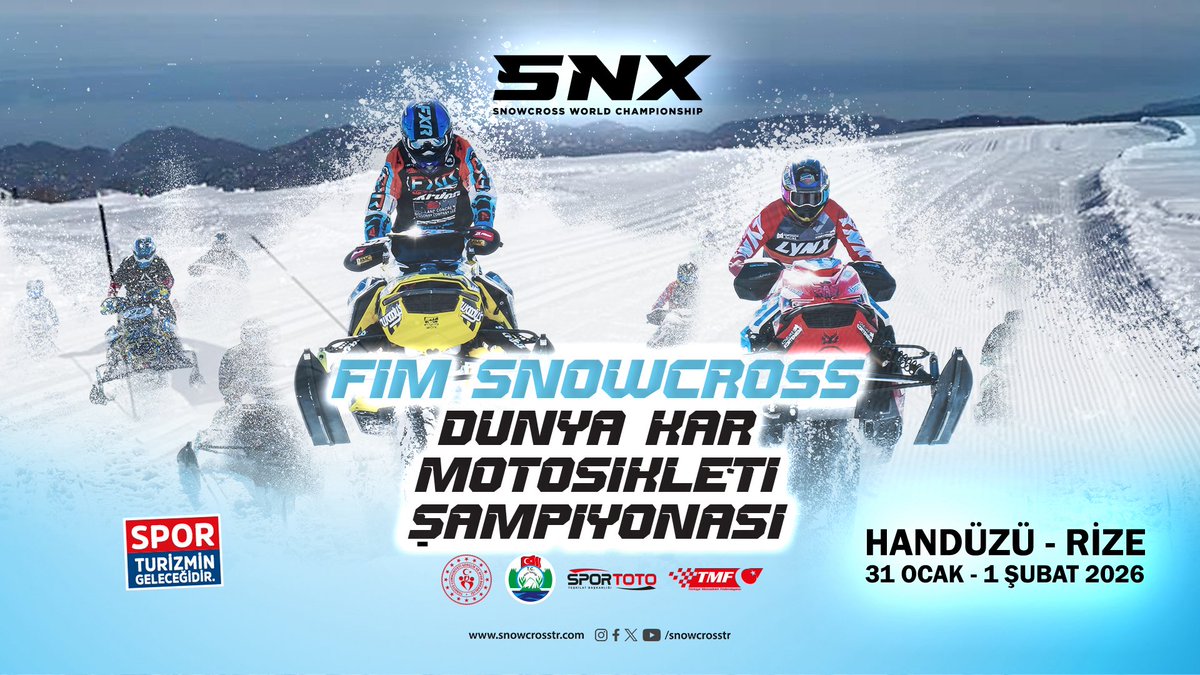 RizeVali's tweet photo. 📍SNX TÜRKİYE Dünya Kar Motosikleti Şampiyonası Rize’de

Uluslararası Motosiklet Federasyonu (FIM) tarafından düzenlenen ve ekstrem sporlar alanında dünyanın en prestijli organizasyonları arasında yer alan SNX TÜRKİYE Dünya Kar Motosikleti Şampiyonası, İlimiz Güneysu ilçesine bağlı  Handüzü Yaylasında gerçekleştirilecek. Farklı ülkelerden seçkin kar motosikleti sporcularını bir araya getiren bu önemli organizasyon, Türkiye’nin uluslararası tanıtımı ve spor turizminin geliştirilmesi açısından büyük önem taşımaktadır.

Gençlik ve Spor Bakanlığı, Rize Valiliği ve Türkiye Motosiklet Federasyonu iş birliğinde organize edilecek olan şampiyona, ülkemizin ev sahipliği yaptığı en nitelikli uluslararası spor organizasyonlarından biri olarak öne çıkacak ve Türkiye’nin ekstrem sporlar alanındaki kapasitesini ve organizasyon yetkinliğini dünya kamuoyuna güçlü bir şekilde yansıtacak.

Sahip olduğu doğal yapısı, iklim koşulları ve güçlü altyapısı ile Rize Handüzü Yaylası, bu prestijli şampiyonaya ev sahipliği yaparak Rize’nin spor turizmindeki marka değerini daha da yukarı taşıyacak.

Toplantıya Vali Yardımcımız Abdullah Kurt, Güneysu Belediye Başkanı Rıfat Özer, Gençlik ve Spor Bakanlığı Uluslararası Organizasyonlar ve Dış İlişkiler Genel Müdürü Ahmet Temurci ile Türkiye Motosiklet Federasyonu Başkanı Mehmet Sadık Vefa katıldı.

@gencliksporbak 
@GSB_Rize 
@MotFed 
@snowcrosstr