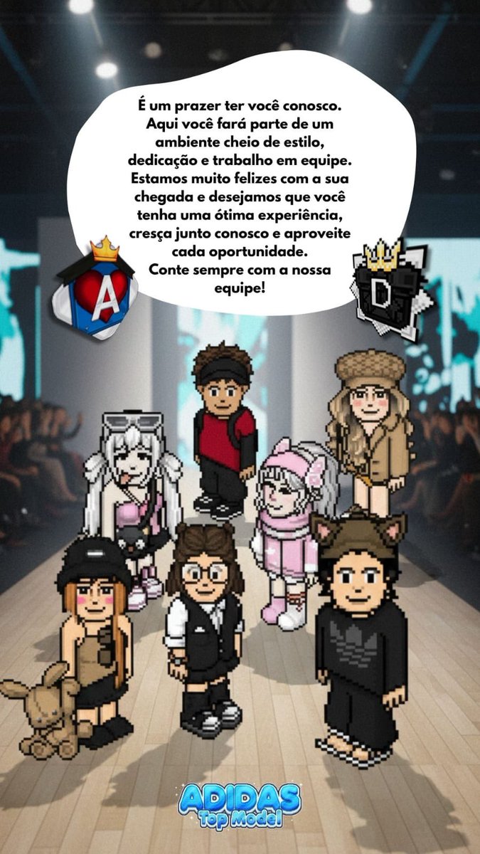 Essa arte foi criada por uma de nossas chefes e enviada em nosso grupo! Ver o cuidado e a criatividade em incluir, aproximar e fazer com que todos se sintam parte de algo que vem sendo construído há anos é especial demais! 

Isso é Adidas! 💙