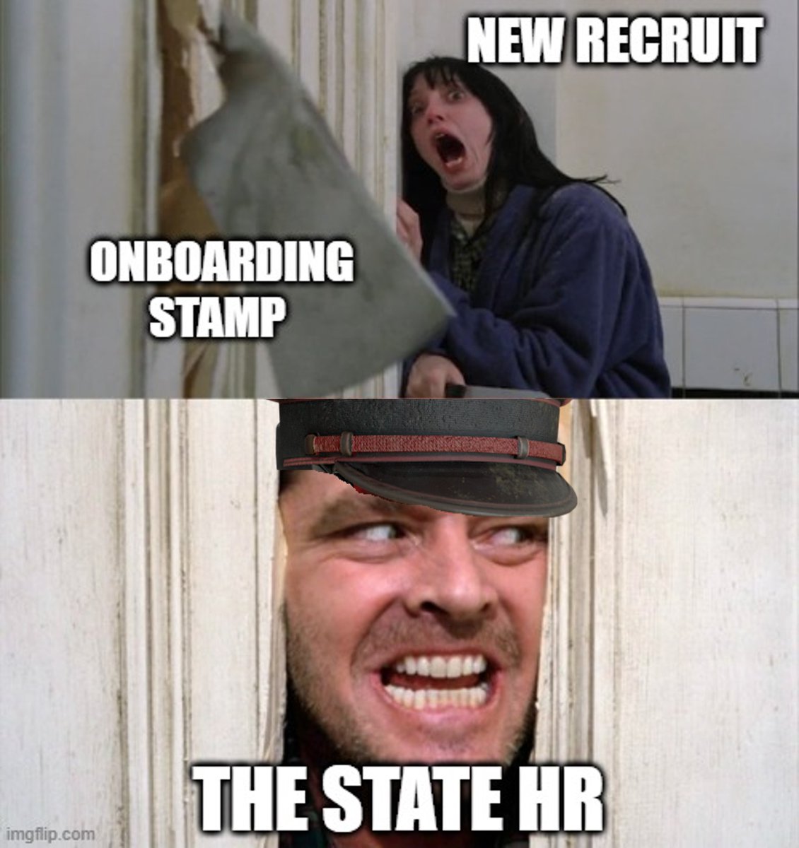 New recruits are always impressed by the size of official State stamps.
But please, do not attempt to flee.
Paperwork is... inevitable.
#JoinTheStateTuesday