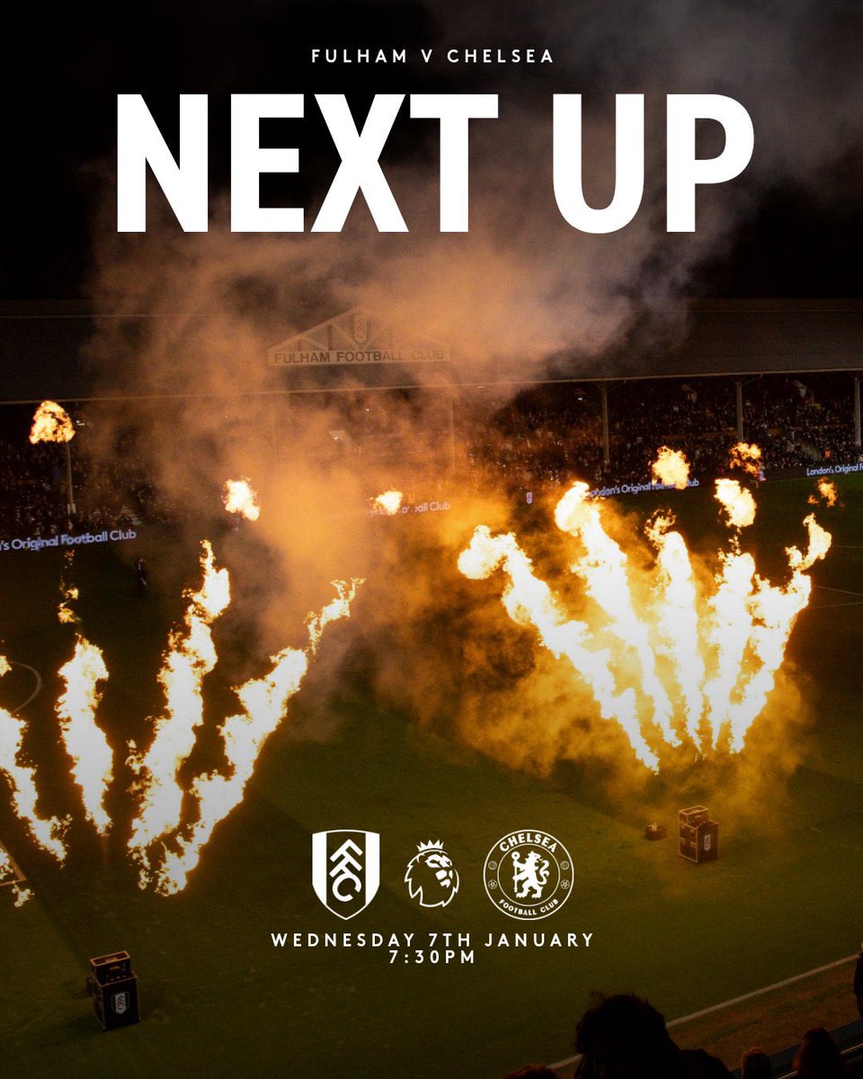 المباراة القادمة 🔥

فولهام × تشيلسي
الأربعاء 7 يناير
10:30 مساءً بتوقيت مكة المكرمة
#فولهام | #FFC | #فولهام_تشيلسي