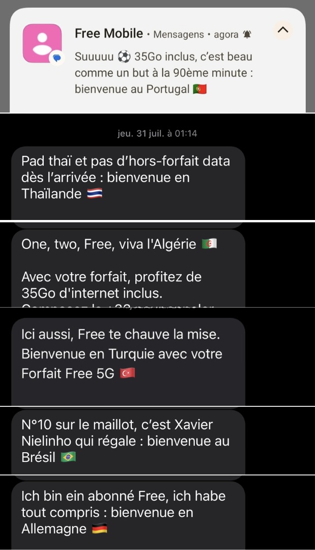 free's tweet image. Alors que ces messages existent