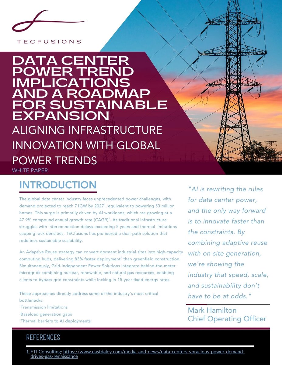 AI is rewriting the rules for data center power, and the only way forward is to innovate faster than the constraints. By combining adaptive reuse with on-site generation, we’re showing the industry that speed, scale, and sustainability don’t have to be at odds.

Download our