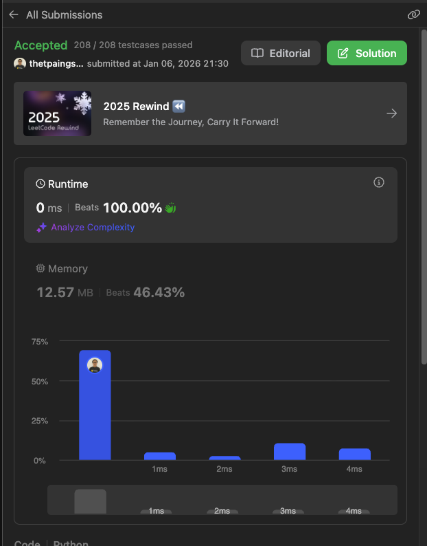 Problem #36 is in the bag!        
Practicing Python on LeetCode. Onward to the next challenge!      
⏭️ leetcode.com/problems/merge…
#PythonDev #LeetCodeProgress
