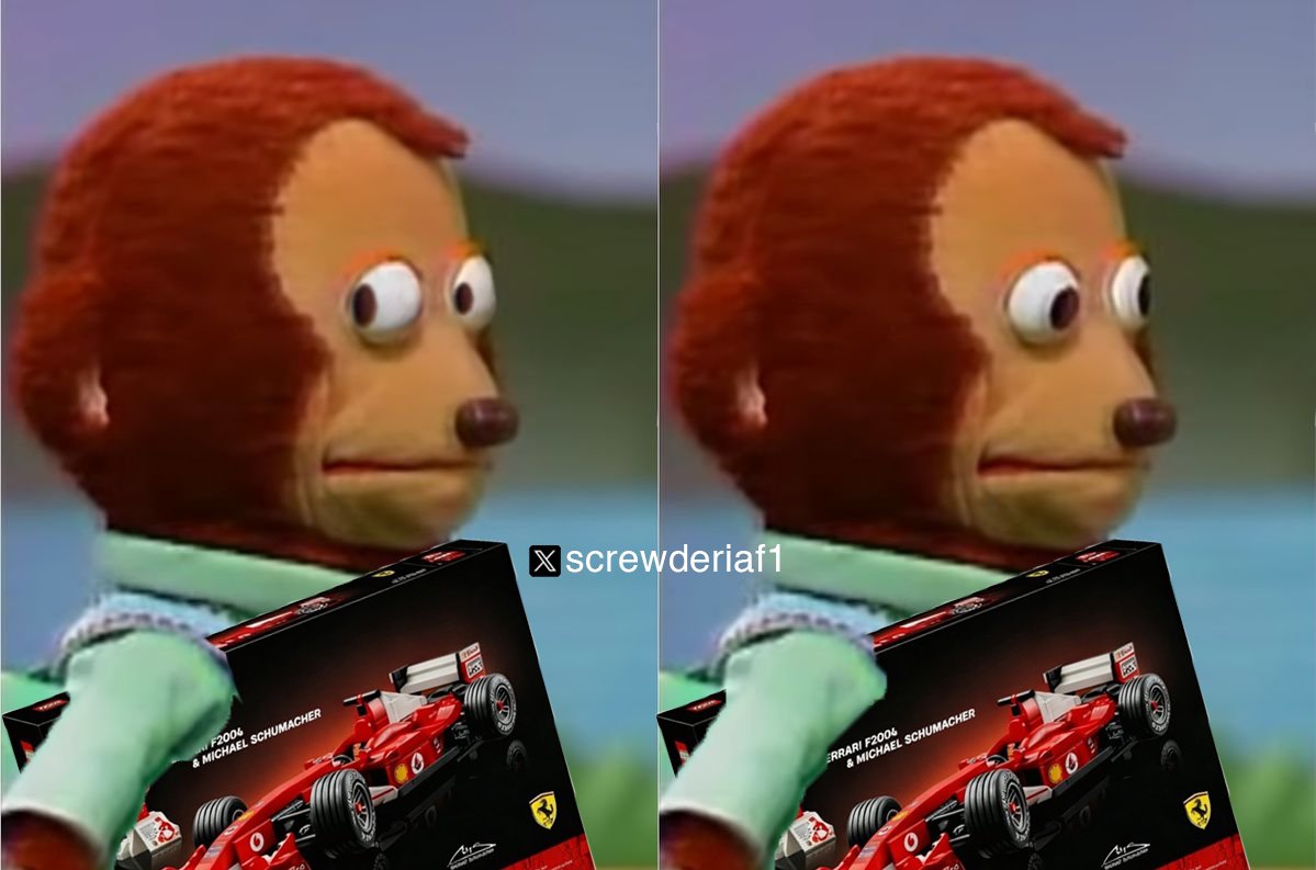 Cashier: "Your child will be very happy to receive this Lego Icons Ferrari F2004 &amp; Michael Schumacher"

Me: