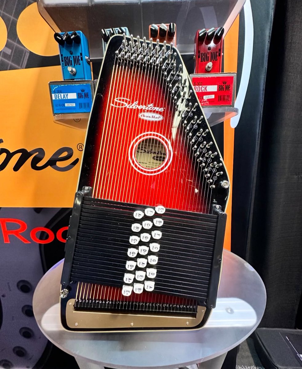 Silvertone 21-Chord ChromAharP®

The Acoustic Electric model allows you to plug directly into an amplifier, PA system, or recording console.

Acoustic - Gloss Black &amp; Red Sunburst
Acoustic Electric - Red Sunburst

rhythmband.com/products/silve…

#silvertoneguitars #ChromAharP®