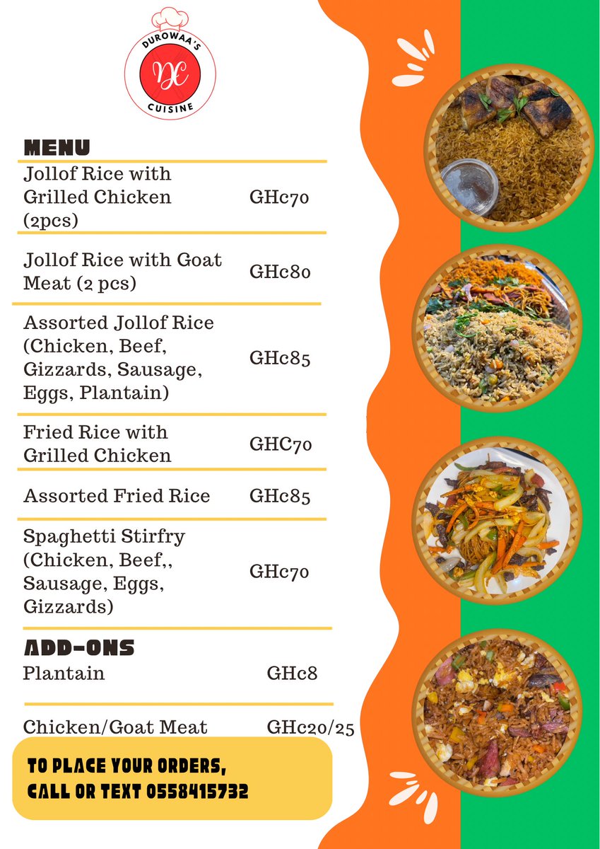Ddscuisine's tweet image. Thank you all for today🙏🏿
We go again tomorrow!
Kindly preorder before 9:00a.m tomorrow as well
Dm, call or WhatsApp 0558415732 to order wai🤫😃