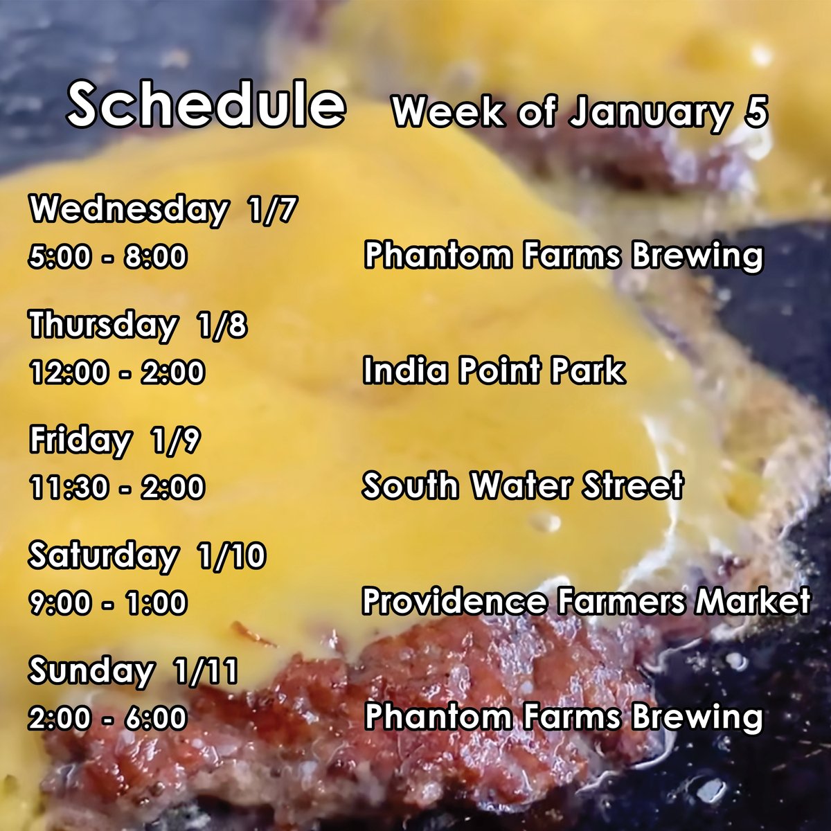 Our schedule for the week of January 5, 2026. tockify.com/rocket/monthly      
Order online: rocketstreetfood.square.site
