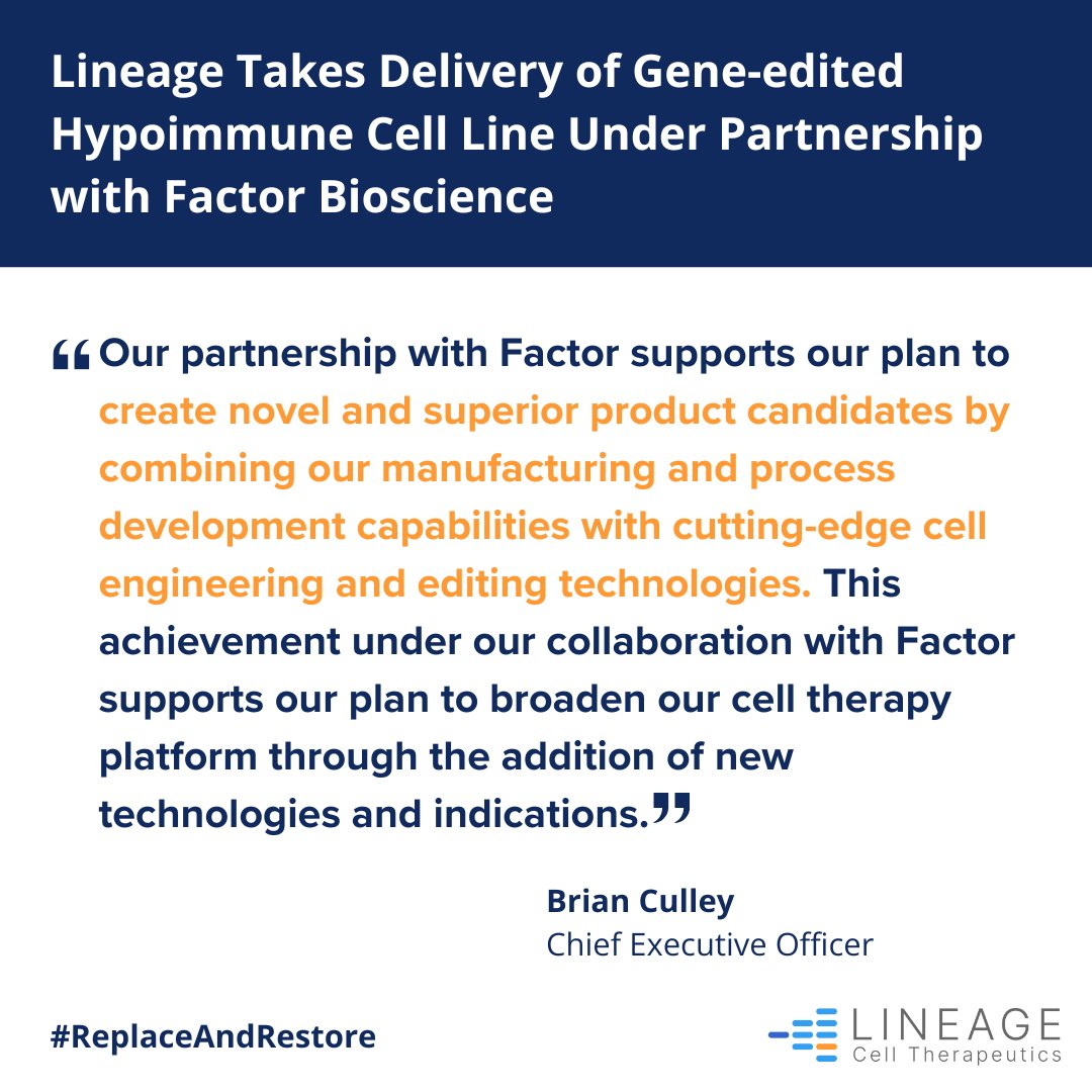 Lineage Cell Therapeutics tweet media