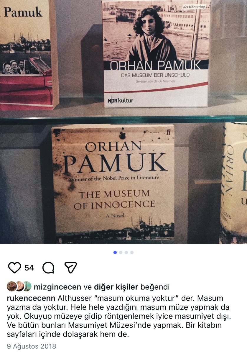 ceceenkizi's tweet photo. kitap bittiğinde koşarak Çukurcuma ya gidip müzeyi göreli 8 sene olmuş. 
Müzeyi görünce geçmişte takılı kalmanın estetik yönü ve kitabın giriş cümlesi aklımda kalmıştı. Şimdi de dizi, harika bir anıyı hatırlamak olacak.
#MasumiyetMüzesi ✨ https://t.co/GYcCseG9eq