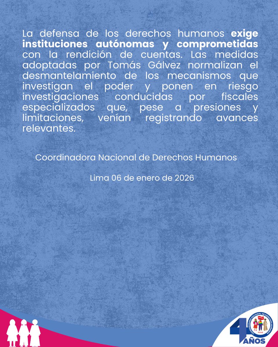 cnddhh's tweet image. 📢 #Pronunciamiento
La desactivación de los equipos especiales de Derechos Humanos e Interculturalidad, Lava Jato, Cuellos Blancos del Puerto y Contra la Corrupción en el Poder constituye un quiebre institucional que debilita gravemente la lucha contra la impunidad. 

Esta medida…