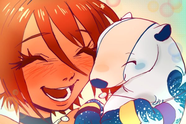 kairi and my chicken smoothie otter named after her that i drew on the sites oekaki 🌊