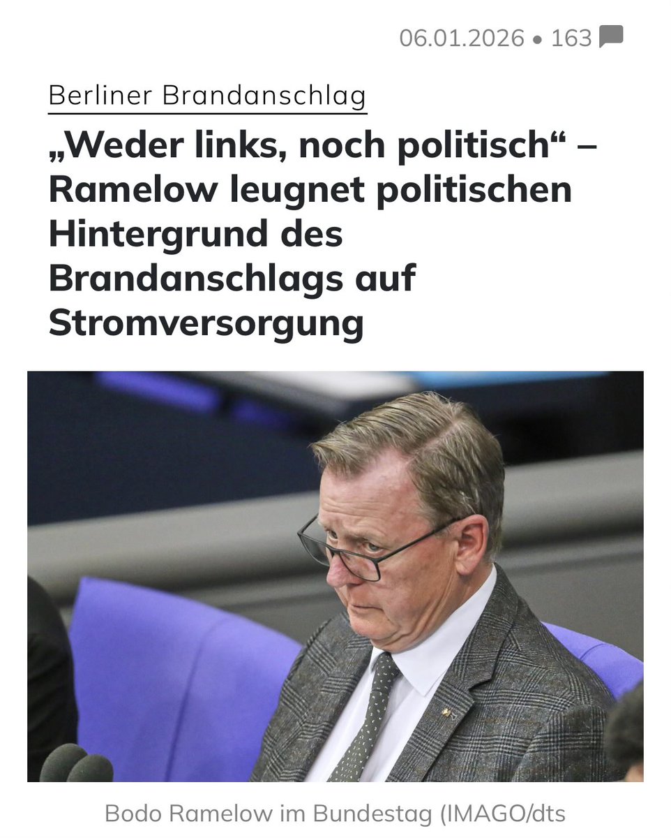 Linksextremisten leugnen linksextreme Gewalt.

Und der Mann ist Vize-Bundestagspräsident. Nach dieser unfassbaren Aussage müsste Ramelow eigentlich zurücktreten. Die grösste Gefahr kommt von Links.