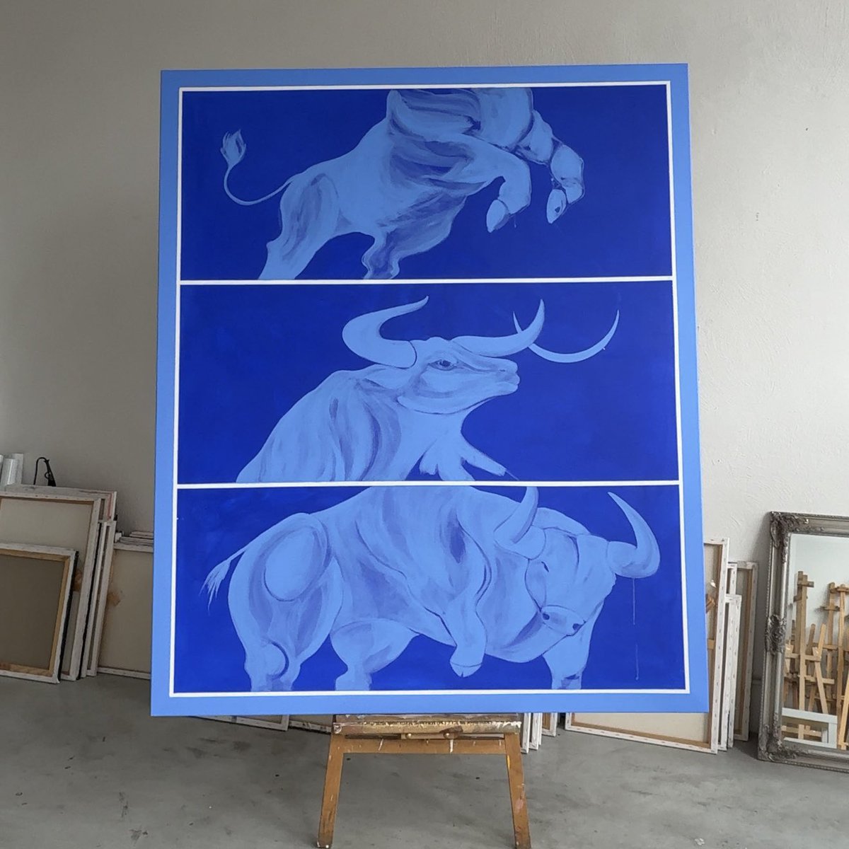 Momentum = belief + power + bulls. 🐂⚡️ When energy turns into movement.  #Bullish #CryptoArt #Momentum Available 150x180 Worldwide shipping