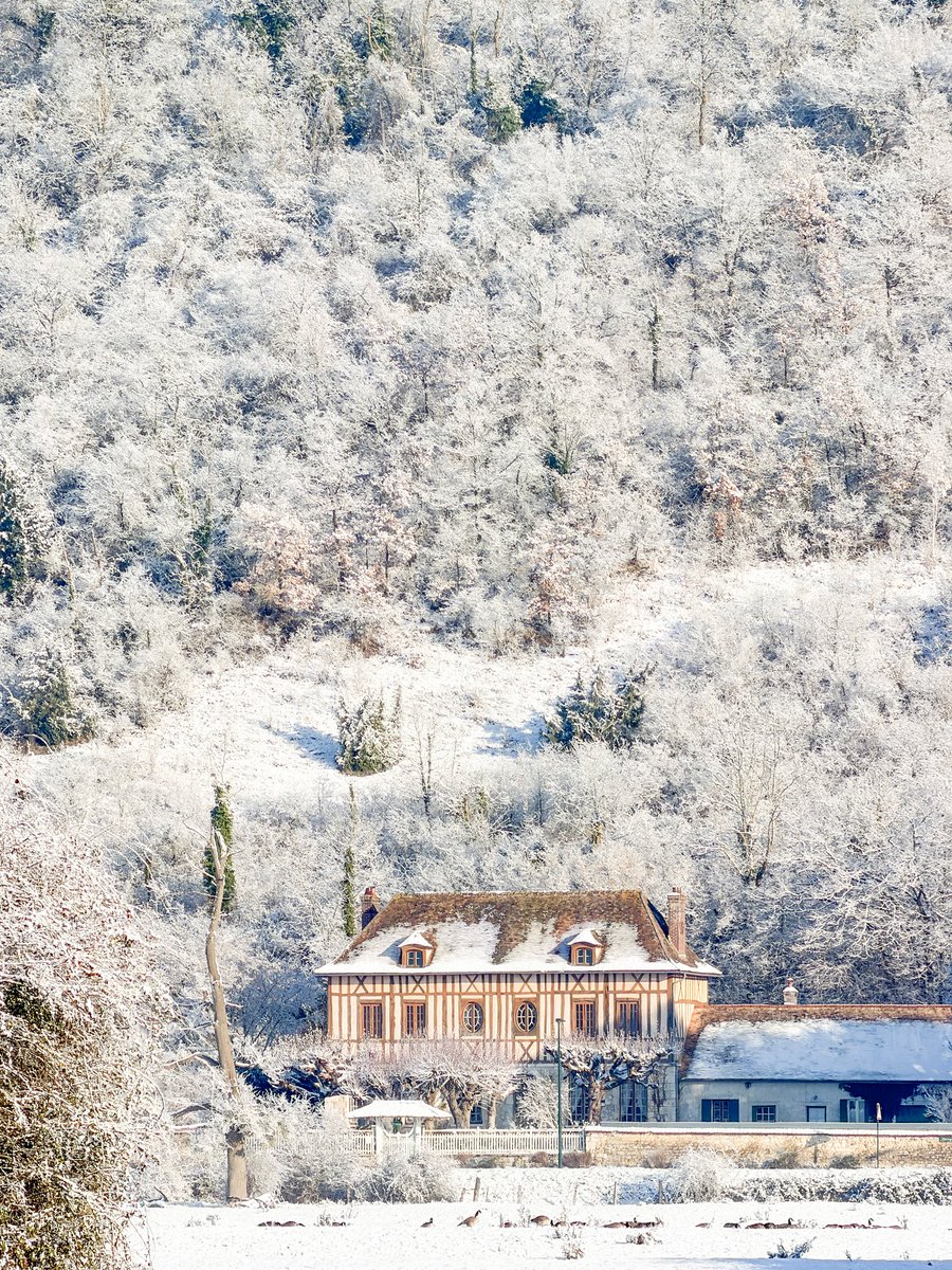 Le paysage depuis les berges de Vernonnet est tout simplement époustouflant !

Vernon est déjà belle en temps normal, mais encore plus resplendissante sous la neige. ✨❄️