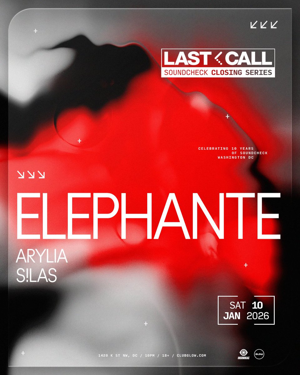 Our Last Call Closing Series continues with <a href="/iamtheELEPHANTE/">elephante</a> + support from <a href="/aryliamusic/">Arylia</a> &amp; S!LAS this Saturday, January 10th! 

Lock in tickets → bit.ly/elephante-LC