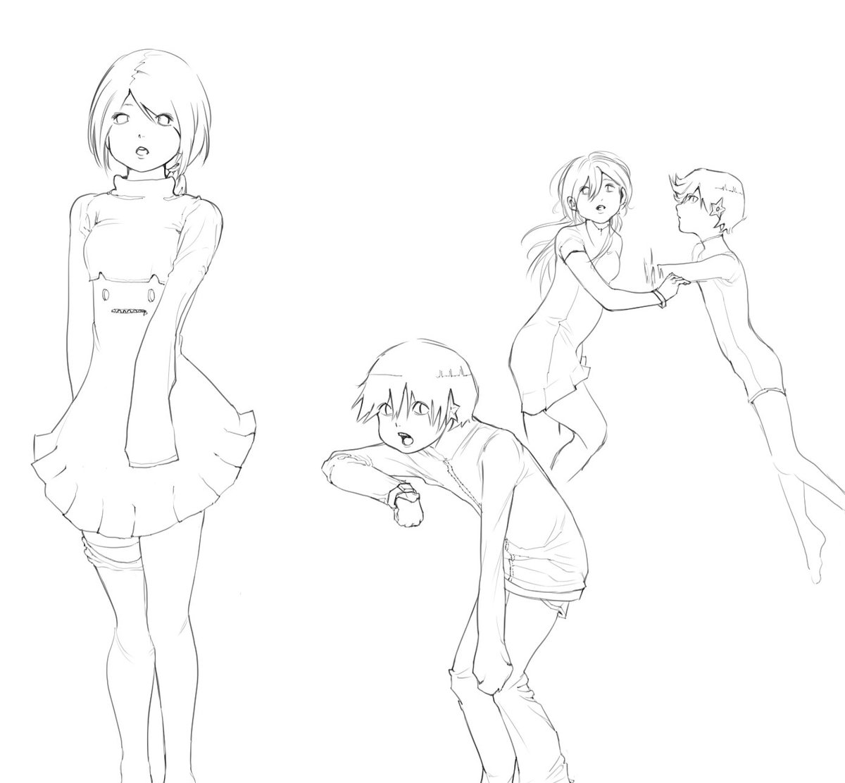 gajadeonopeunna's tweet image. 내가만든 커플을 그리는 중이다