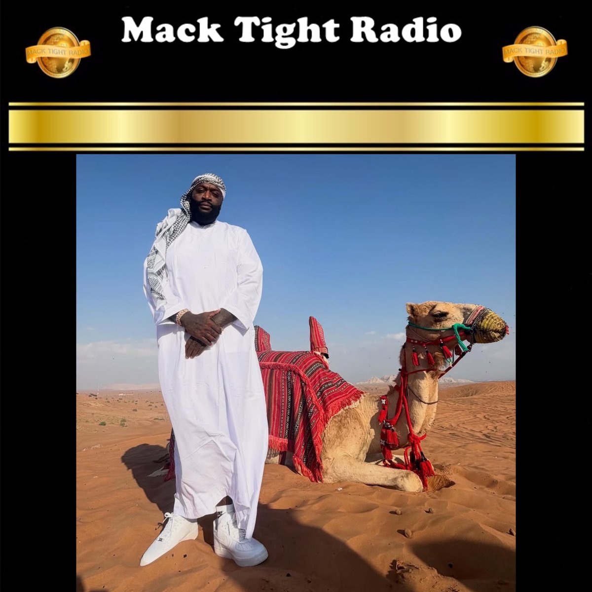MackTightRadio's tweet image. #RickRoss posing for the camera 📸 in #Dubai 👀 

- [LISTEN TO #MackTightRadio via #TuneIn]