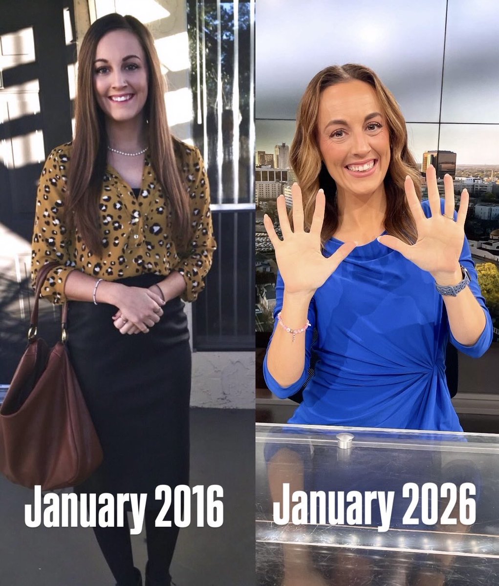 This week marks 🔟 years working full-time in local news 🤩 My first day as a morning newscast producer in Tallahassee, FL vs. today as a morning news anchor in Rochester, MN! All working for the same parents company, <a href="/GrayMediaGTN/">Gray Media</a> 🎥 Thanks for following along &amp; trusting me!