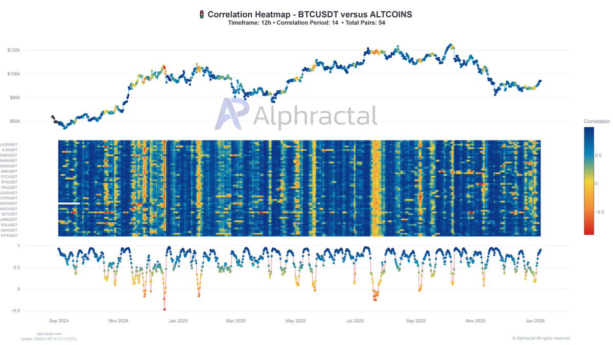 The correlation between altcoins and Bitcoin is high. In other words,  whatever BTC does, altcoins tend to follow.