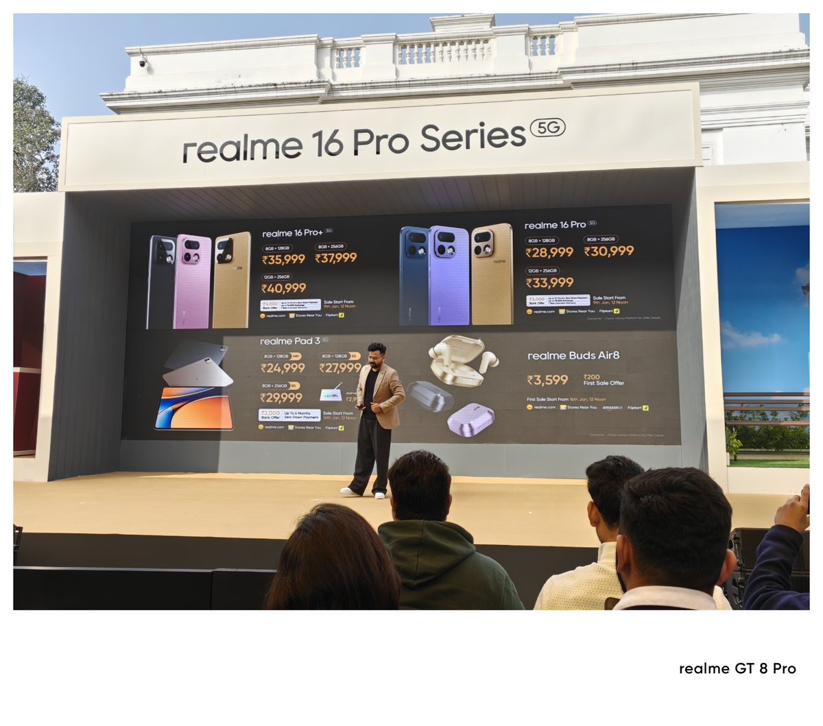 technicalsapien's tweet photo. Realme 16 Pro series launched today!

Prices:
realme 16 Pro+: ₹35,999/-
realme 16 Pro: ₹28,999/-
realme Pad 3: ₹24,999/-
realme Buds Air 8: ₹3,599/-

Designed by Naoto Fukasawa!
 
#realme16ProSeries #realme16ProPlus #realmePad3 https://t.co/vnQoWnDTp7