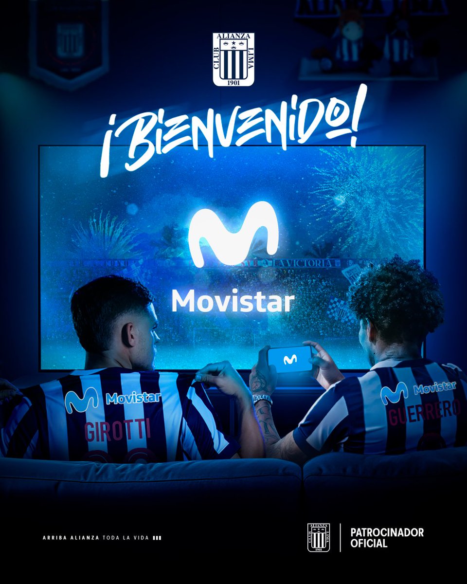 𝐁𝐢𝐞𝐧𝐯𝐞𝐧𝐢𝐝𝐨 𝐚 𝐥𝐚 𝐟𝐚𝐦𝐢𝐥𝐢𝐚 𝐛𝐥𝐚𝐧𝐪𝐮𝐢𝐚𝐳𝐮𝐥, <a href="/MovistarPeru/">Movistar Perú</a>. 👏🏾💙

Nuevo Sponsor Oficial del Primer Equipo.

𝐉𝐮𝐧𝐭𝐨𝐬, conectados por la pasión y el fútbol.
Juntos, 𝐬𝐞𝐠𝐮𝐢𝐦𝐨𝐬 𝐚𝐯𝐚𝐧𝐳𝐚𝐧𝐝𝐨. 📲⚪️🔵