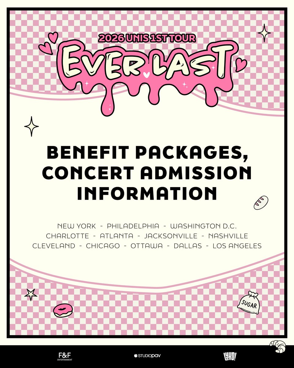 studio_pav's tweet photo. #EverAfter, your ticket information is here! 🎉

Our VVIP Benefit Package includes 𝟏 𝐅𝐎𝐑 𝐀𝐋𝐋 𝐏𝐇𝐎𝐓𝐎 - when a staff member takes a photo of YOU and all the members of UNIS on your cell phone! 📱

𝐅𝐚𝐧𝐬𝐢𝐠𝐧 is included in both our VVIP and VIP Benefit Packages as well to have a Poster we provide, or an album your bring signed by all members! ✍🏻

⚠️ Benefit Packages DO NOT include concert admission tickets. Concert admission tickets are sold separately, and mandatory in order to participate in the Benefit Packages⚠️ 

Our✨Pick-A-Pose Snapshot Session✨ will be available for this tour - stay tuned for more information coming at a later time!

#UNIS #유니스 #UNISinLATAM #UNISinUSA