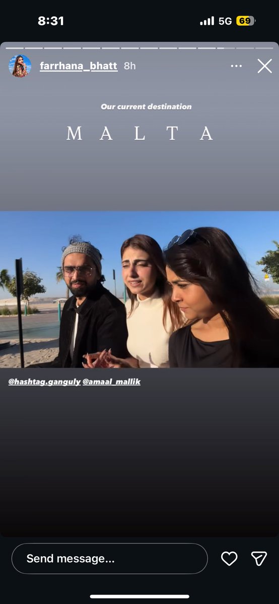 Factsssonlyyy's tweet photo. #FarrhanaBhatt𓃵 with her param-mitra #AmaalMallik 😂❤️
.
Both of them stunning as usual 😍
.
They’re in MALTA 🇲🇹 btw.! Not HANA asking @AmaalMallik to take the name “MALTA” ifykyk malta-maltii 🤣😭
.
@Farrhana_bhatt @AmaalMallik https://t.co/J0oGoGpEOp