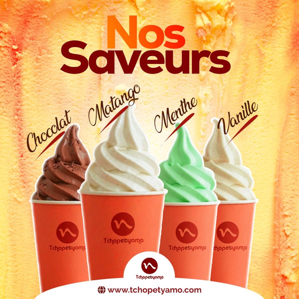 🍨❄️ NOUVEAUTÉ à TCHOPETYAMO ! 🍨
Les glaces débarquent dans tous vos restaurants 
Menthe 🌿 | Vanille 🍦 | chocolat 🍫 et la star ⭐
🔥 GLACE AU MATANGO 😋
Locale, originale et incroyablement délicieuse 
👉 Seulement 1000frs. 
Viens goûter, tu vas adorer 😋💚

📞693-366-526