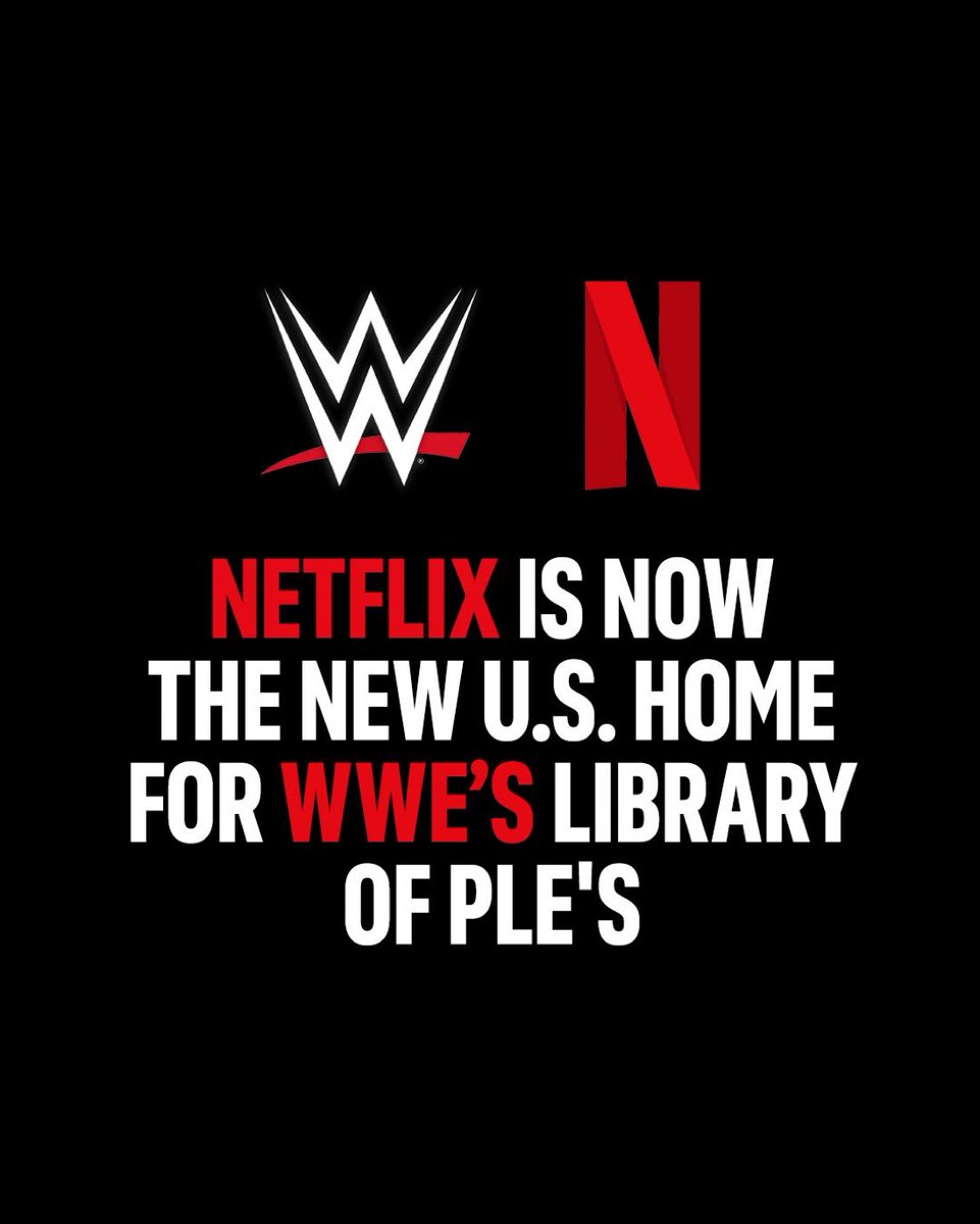 WrestleOps's tweet image. Netflix announces it is now the official home of WWE’s PPV library in the U.S.

“Beginning immediately, Netflix is the new U.S. home for WWE’s library of Premium Live Events (prior to September 2025) including WrestleMania, SummerSlam and Royal Rumble, as well as award-winning…