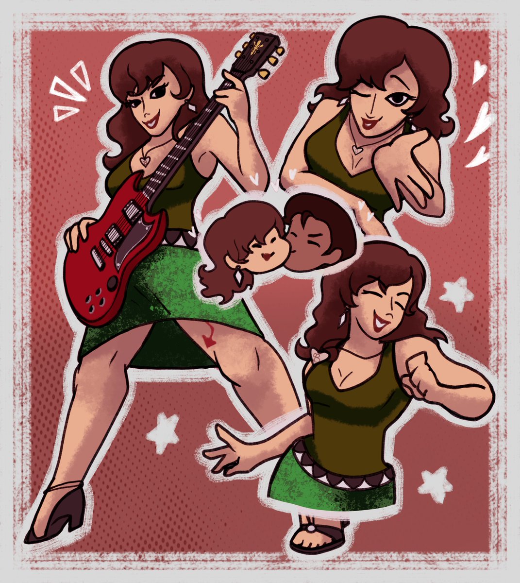 Incredible commission done by <a href="/CiciGeeee/">CiciG</a> of my OC Marie. Thank you for bringing some rock'n'roll to the Mojave! 💚🎸🦎