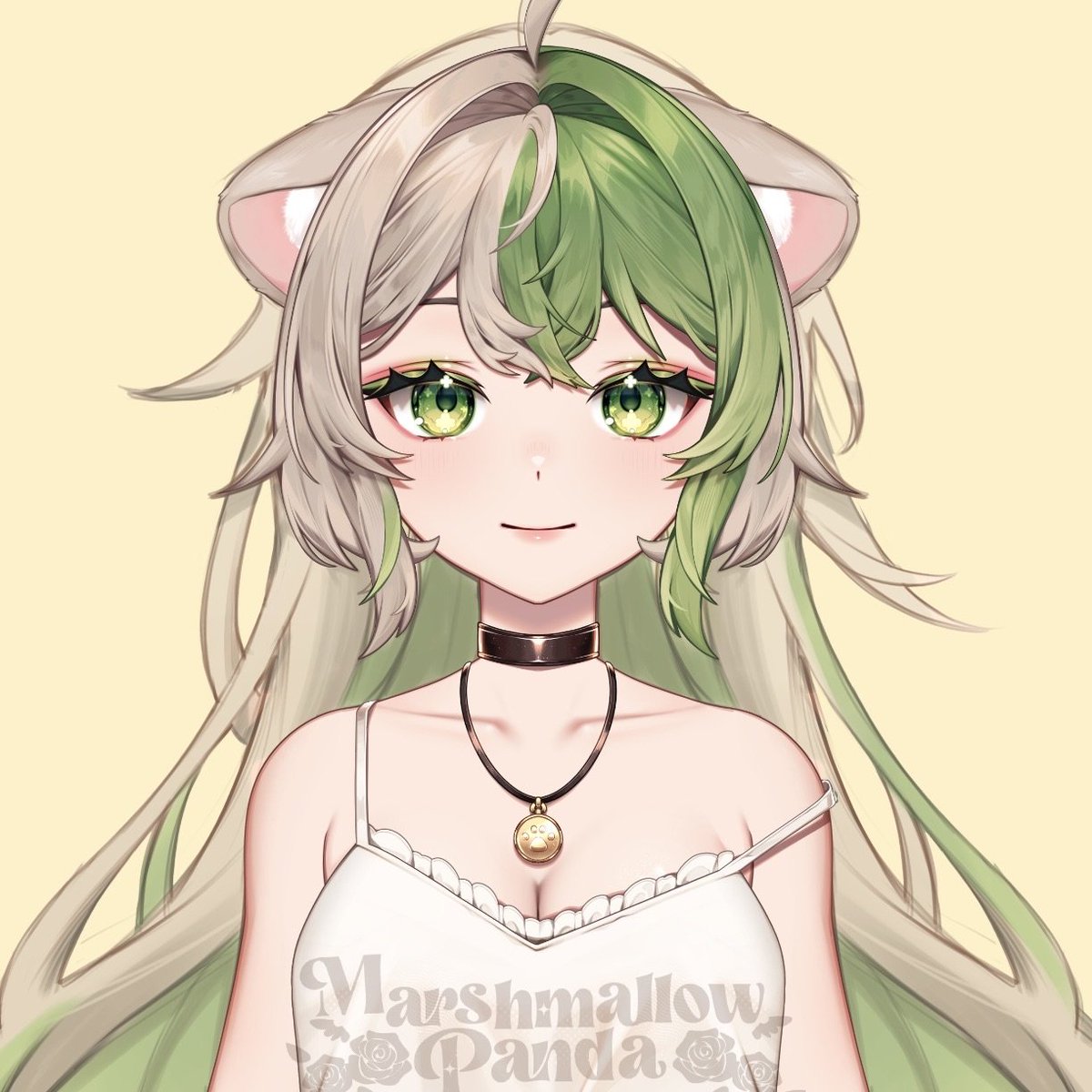 MarshPanda's tweet image. I redid the eyes and hair, and I’m a lot happier with it now :D
Currently working through the rest of the hair! 🍀