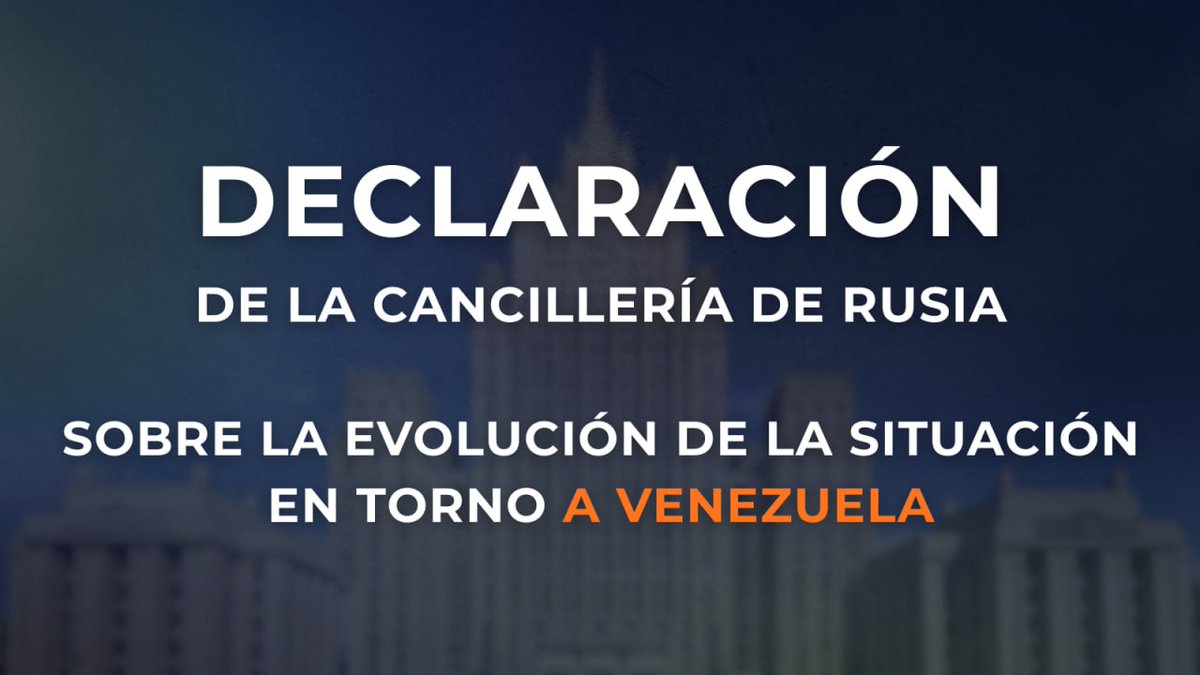 🤝 Reafirmamos la solidaridad inquebrantable de Rusia con el pueblo y el Gobierno de #Venezuela.

Abogamos firmemente por que a Venezuela debe garantizársele el derecho a determinar su propio destino sin ninguna injerencia destructiva desde el exterior.

t.me/MAERusia/7041