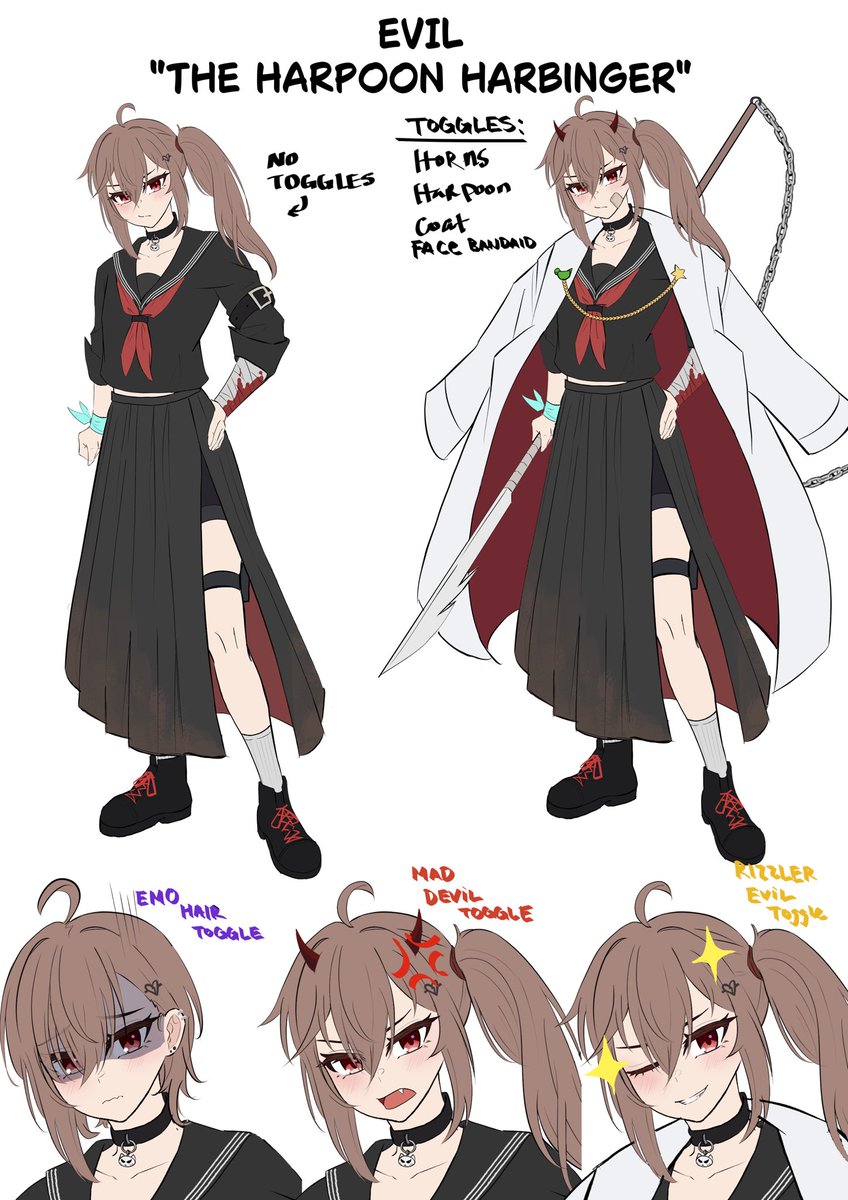 And0Ando's tweet image. “My AI daughter turned into a delinquent but she’s still cute inside” #eviloutfit2026