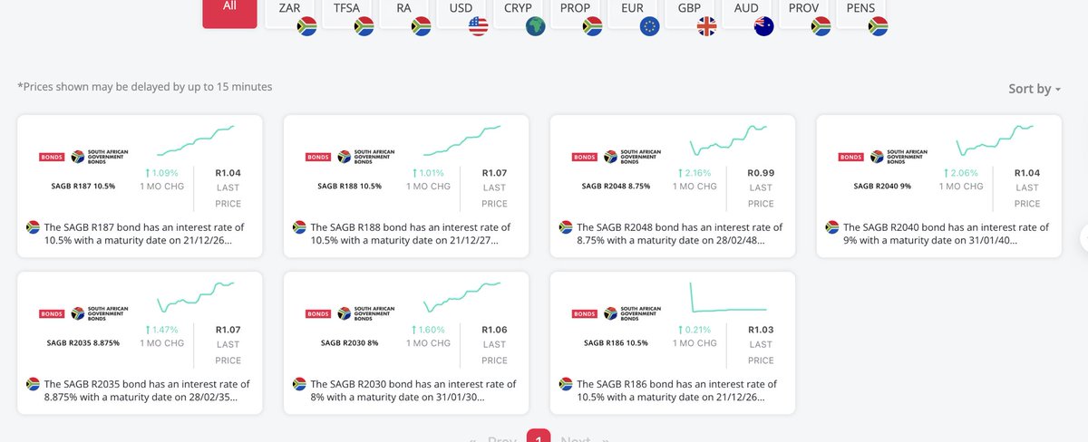 Hamnjela's tweet photo. A Retail Bond is basically a loan you give to the government. Instead of putting your money in a bank savings account, you lend it to the government for a fixed period of time, and they pay you interest in return.

Using South African government retail bonds as an example, bonds like the R186, R187, R2030, or R2040 come with clearly defined interest rates and maturity dates. If a bond pays 10.5%, that means you earn that interest annually on your invested amount, regardless of daily market movements, as long as you hold the bond. This makes bonds far more predictable than shares or crypto.

Retail bonds are generally considered lower risk compared to equities because the income is fixed and backed by the issuer. In the case of government bonds, the risk is tied to the country’s ability to meet its obligations. This stability makes bonds suitable for investors who want steady income, capital preservation, or a buffer against volatility in their portfolios.