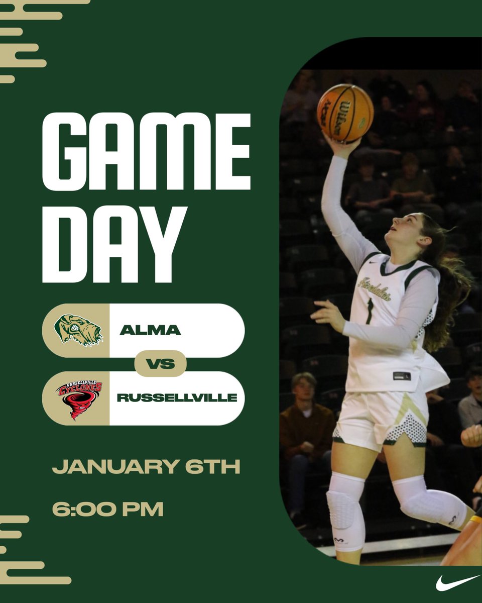 It’s GAMEDAY!! Lady Airedales open up conference play with a road matchup with the Lady Cyclones ‼️🏀 #daretobegreat 
🆚 Russellville
📍 Cyclone Arena
⏰ 6 PM
📺 YouTube (Alma School District &amp; Cyclone Booth)