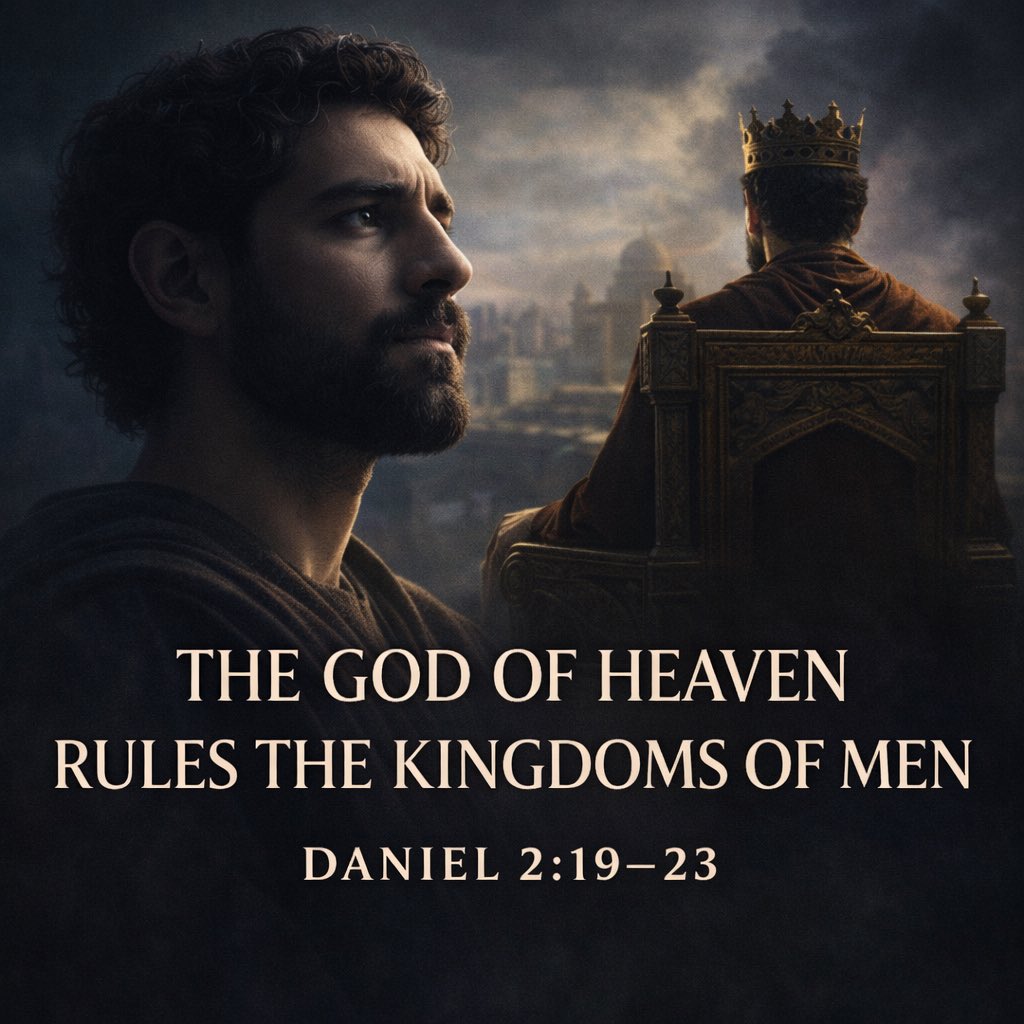 TNTJohn1717's tweet image. The God of Heaven Rules the Kingdoms of Men

Daniel 2:19–23
God’s sovereignty stands over the thrones of men — no election, empire, or tyrant moves without His hand.

Introduction

Daniel 2:19–23 is one of the clearest, most offensive, and most necessary passages in all of…